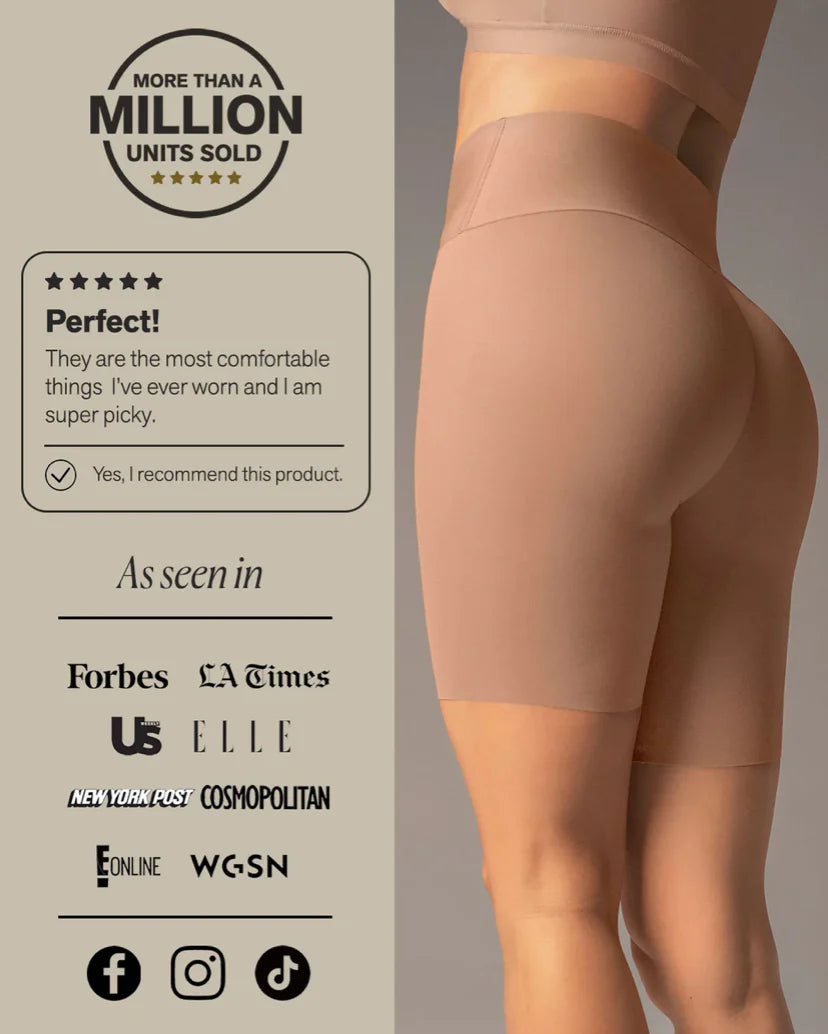 Stay-In-Place Seamless Shaper Short