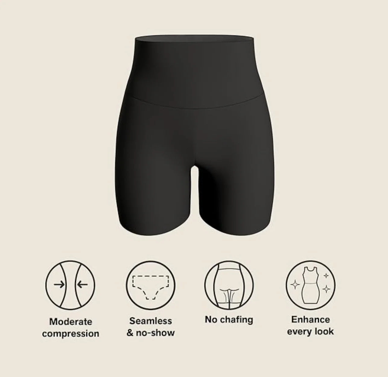 Stay-In-Place Seamless Shaper Short